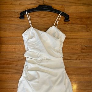 Zara- Size Small, white short dress with cut out in middle.